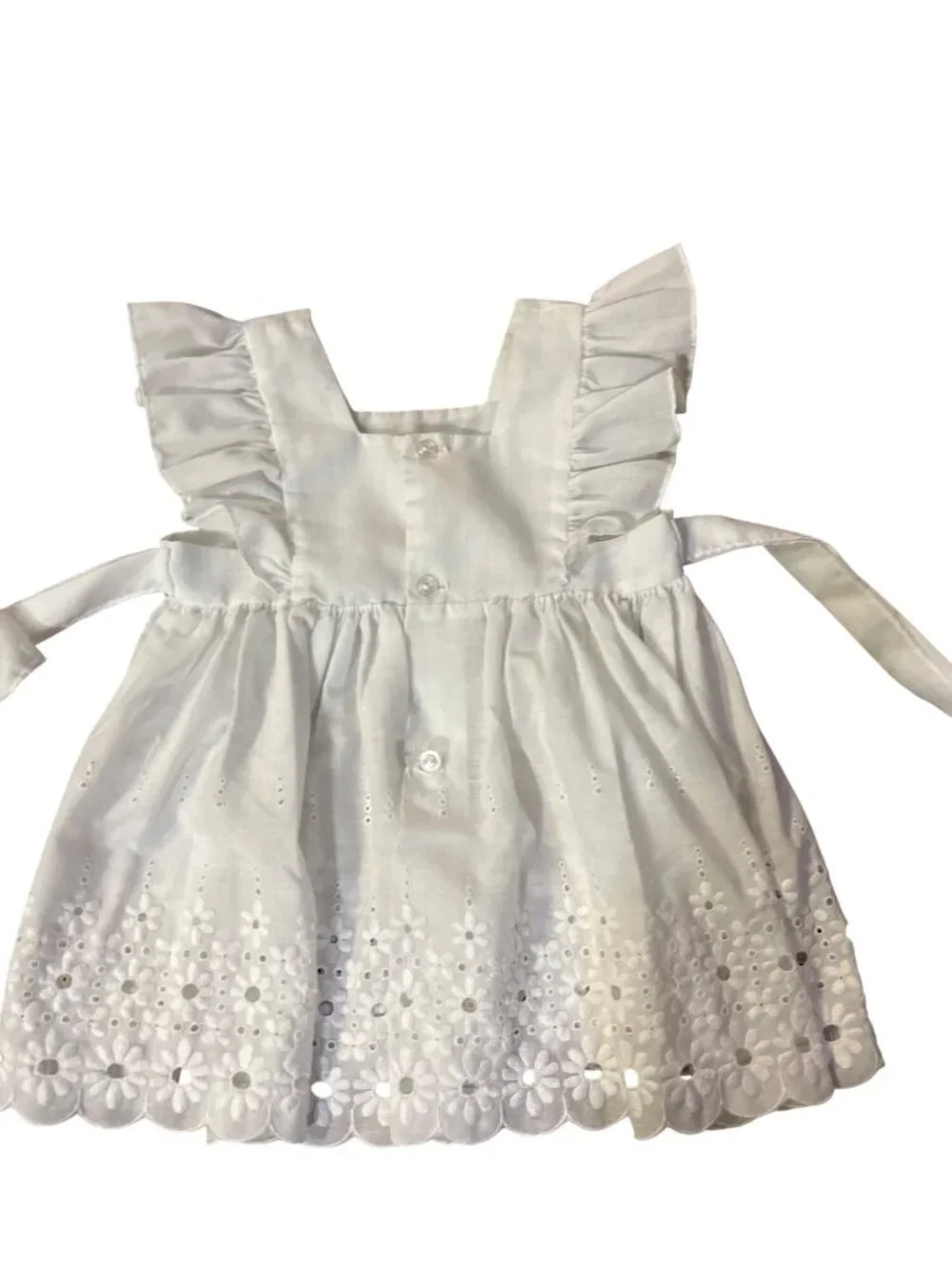 Vintage C.I. Castro & Co Toddler Eyelet Top White Tie Back Blouse 18M? Used Heir